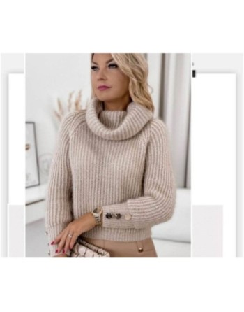 Beige Thick Knitted Turtleneck