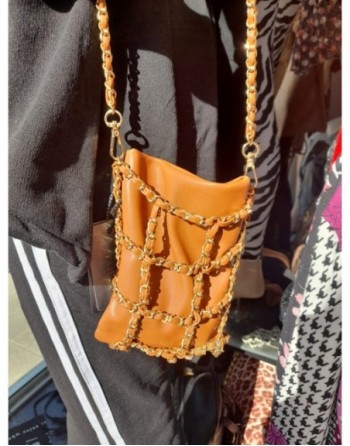 Mini Bag Brown With Gold Chain